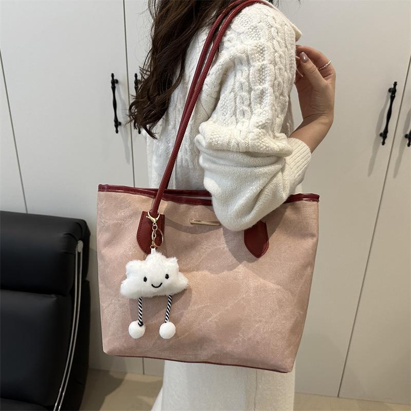 Korean version retro big bag new women's shoulder tote bag versatile large capacity class commuter bag fashion wholesale