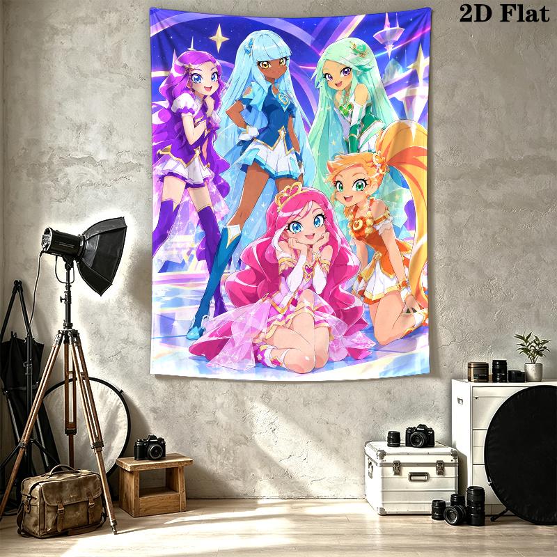 LoliRock Anime Wall Tapestry Aesthetic Wall Hanging Printed Fabric Blanket Decorative Tapestries for Bedroom Living Room Home Decor