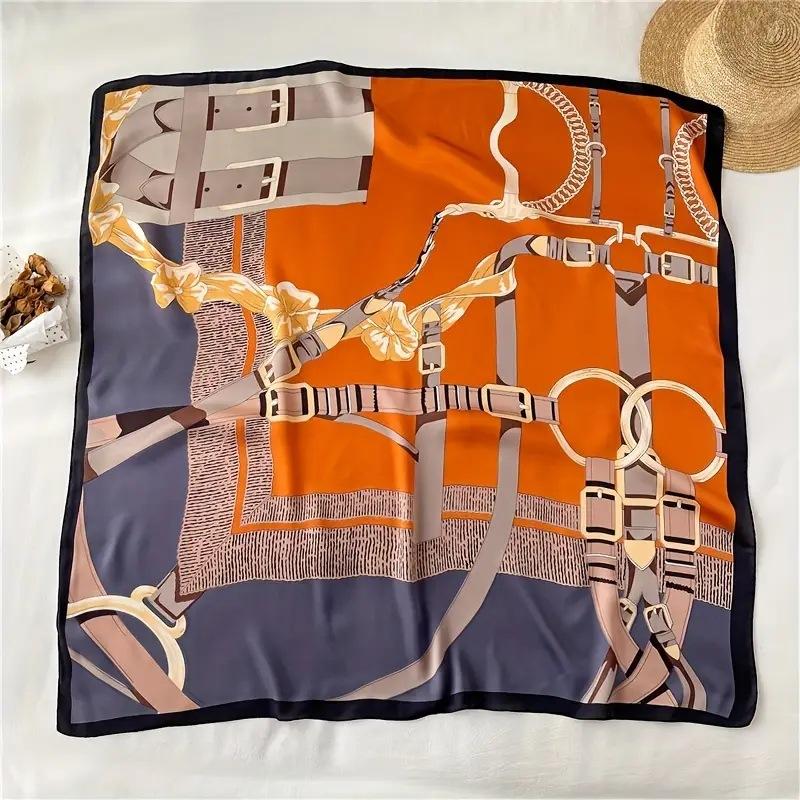 Gefleckter Satin Damen Frühling und Sommer Seidenimitat Schal Bedruckter Kleiner Quadratischer Schal Geschenk Europäischer und Amerikanischer Schal Stola