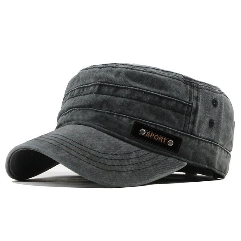 Washed Hat Spring, Summer and Autumn Cotton Flat Cap Outdoor Military Hat Men's Mesh Sun Hat