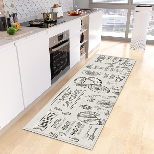 Kitchen Floor Mat Doormat for Living Room Bedroom Door Balcony Decorative Floormat Non-slip Long Strip Area Carpet