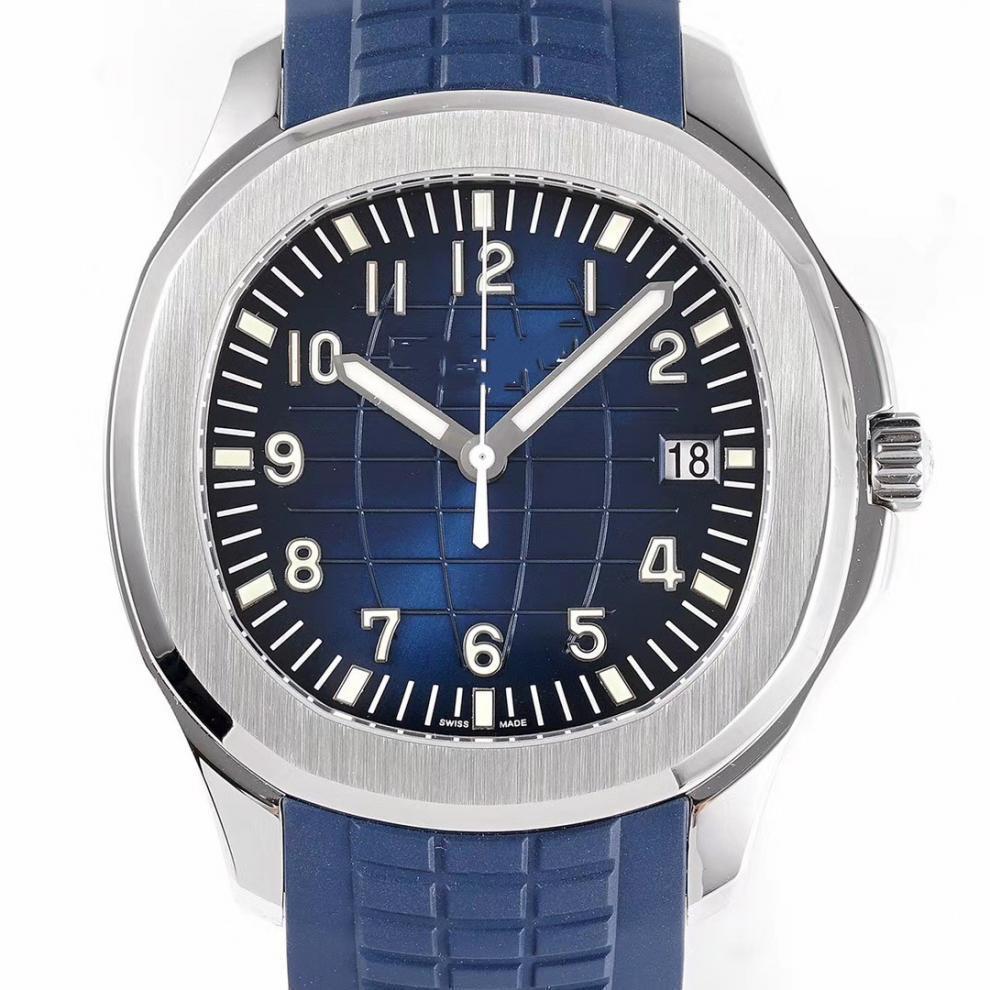 Patek Philippe Nautilus 40mm Herren Automatik Kalender Gummiarmband Uhr