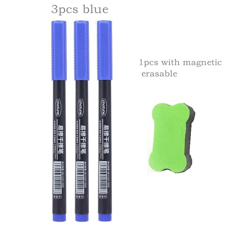 8 buc Marker Whiteboard Șters 0.5mm Vârf Fin Cerneală Neagră/Albastră/Roșie Marker Tablă Școală Birou Artă Scris Papetărie