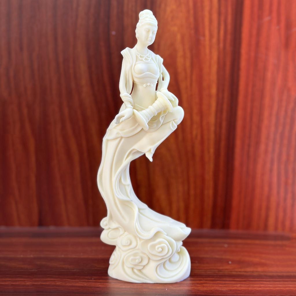 Home Decoration Accessories Ivory Fruit Wood Carving Dunhuang Flying Beauty Ornament Chinese Classical Living Room Decorations