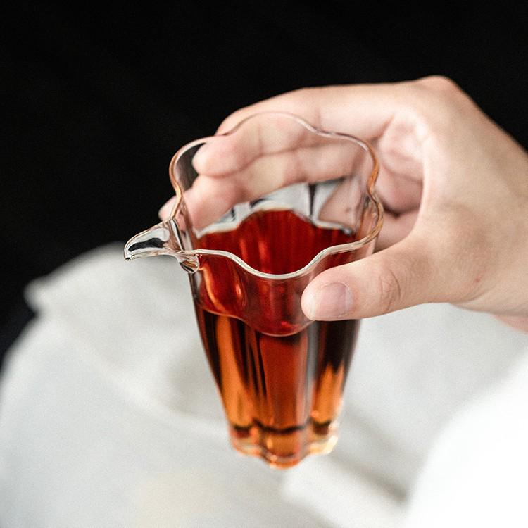 High Transparency Heat Resistant Glass Flower Pitcher for Gongfu Tea Set 180ml