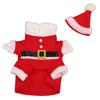 Dog Christmas Costume Warm Cute Skin Friendly Pet Puppy Christmas Suit with Hat for Daily Party Red White XL