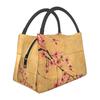 Sakura Cherry Blossom Japanese Flowers Insulated Lunch Bag for School Bento Storage Food Boxes Cooler Thermal Lunch Box Tote