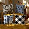 Retro Patterns Cushion Cover Set of 4 Decorative Short Plush Pillow Covers for Sofa, Soft  Cushion Case Cm