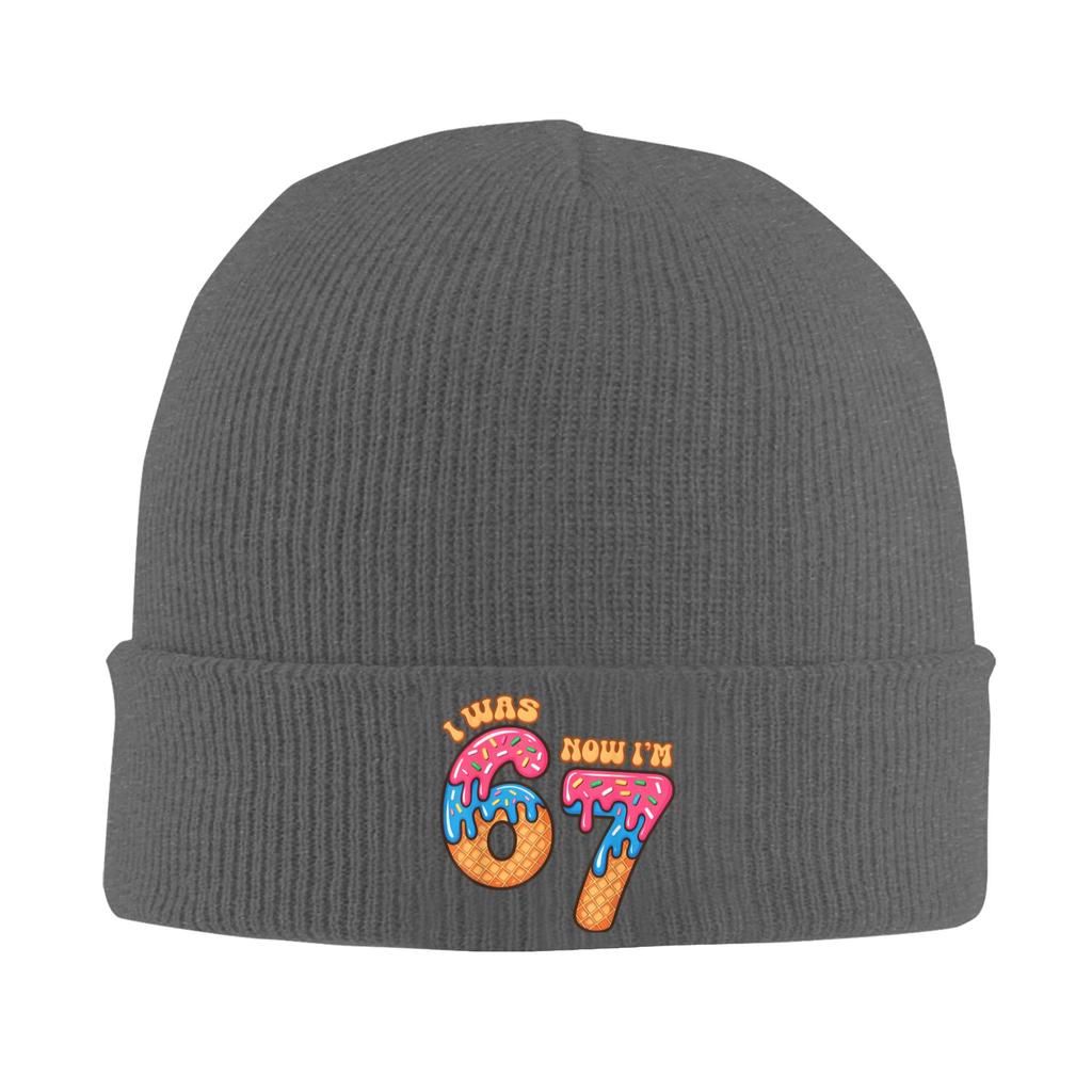Men Women Unisex 7 Year Old Birthday I Was 6 Now Im 7 67 Meme Beanie Hats Casual Knit Hat Spring Outdoor Caps Soft Bonnet Hats
