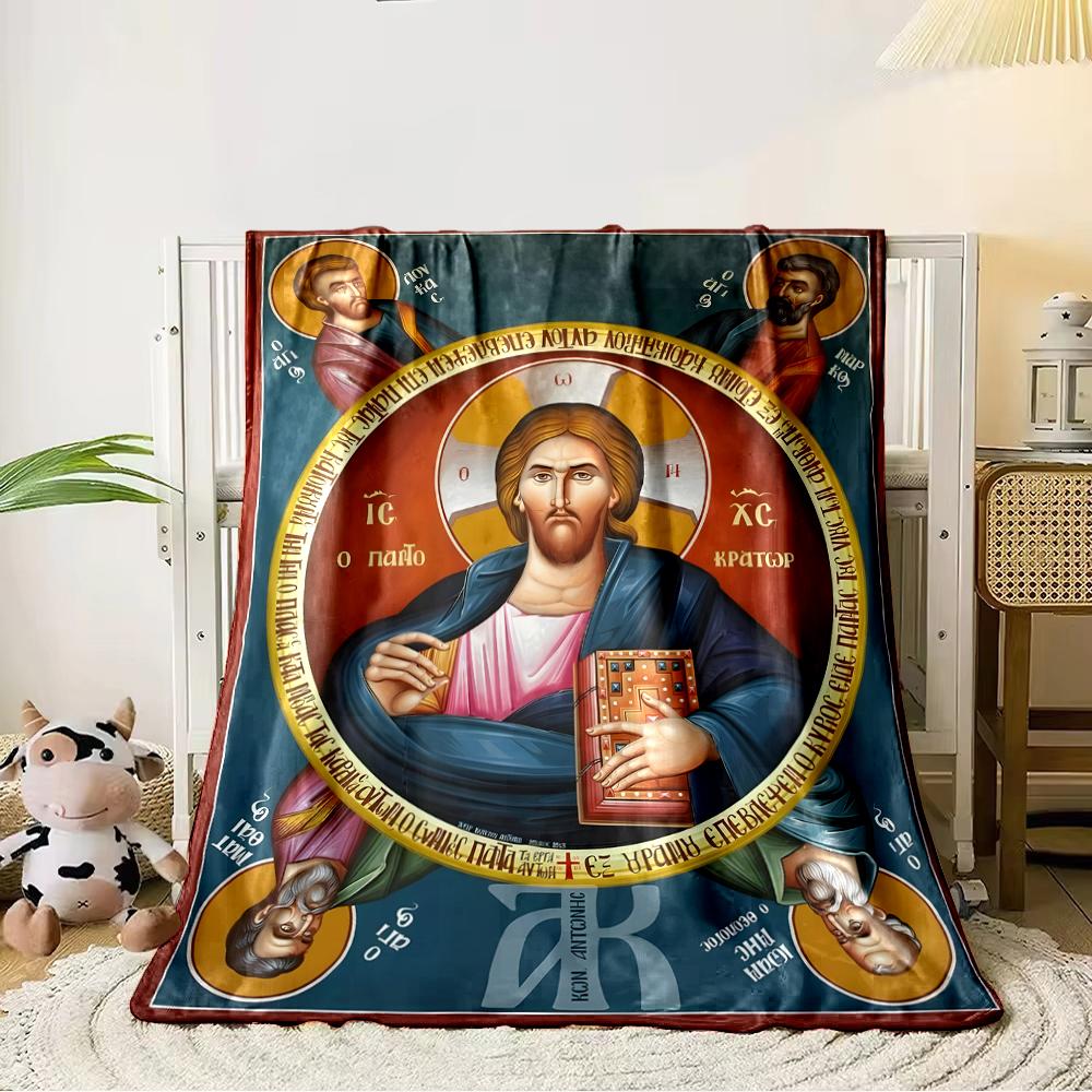 Religious Icon Art BlanketFlannel blanket for bedroom, living room, sofa, and nap