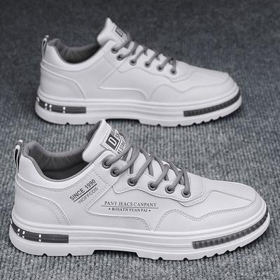 Men's Shoes Board Shoes Men's Casual Leather Shoes Work Waterproof and Non-slip Small White Tide Shoes Autumn