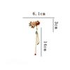 Pearl Double Flower Hair Clip Chinese Hanfu Pearl Duckbill Side Clip for Women Elegant Cheongsam Hair Accessories with Tassel