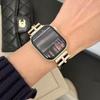 Luxury For Apple Watch Ultra 49mm Band H-Shaped Diamond Butterfly Buckle Leather Strap Suitable for iwatch Series 11/10/9/8/SE3 46/45/44/42/41/40/38mm
