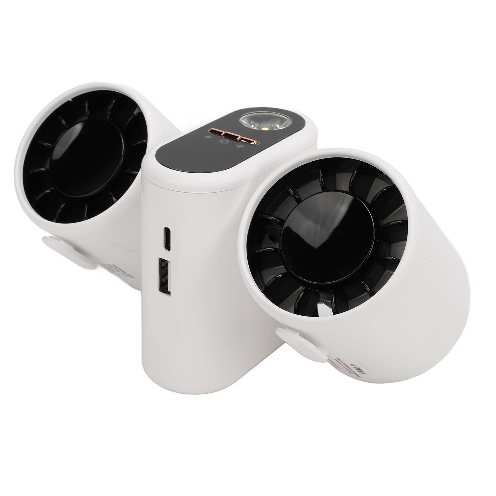 

Портативный поясной вентилятор с 3 скоростями, уличный двухголовый поясной вентилятор с подсветкой, турбо-вентилятор USB, аккумулятор 8000 мАч для белый