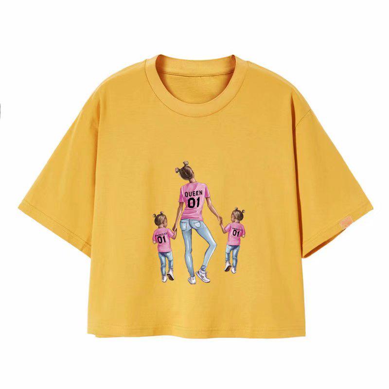 Královna princezna Odznaky Maminka Dívka Tričko Heat Transfer Samolepky Módní oblečení Diy Doplňky Nažehlovací odznaky Rodinné logo