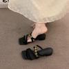 Niche thick heel French commuter outer slippers women's shoes 2025 summer skirt temperament evening breeze sandals