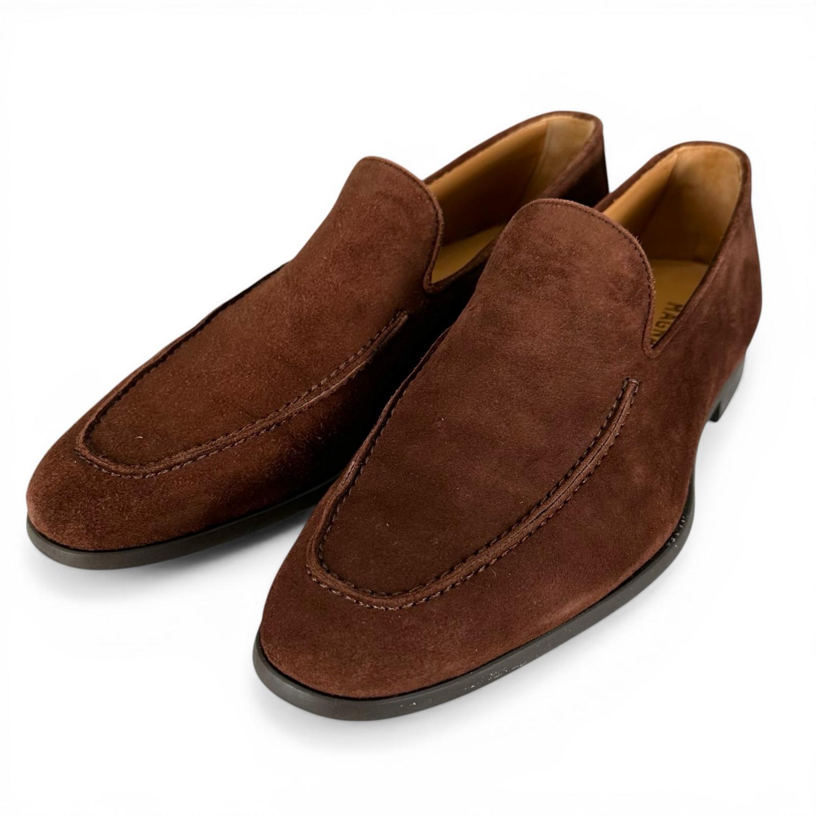 Great MAGNANNI loafers Slip-on Brown Suede leather mens 39 21870 Used