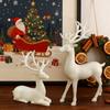 Christmas Reindeer Figurine Small Deer Statue Tabletop Resting/Standing Elk Sculpture for Indoor Home Office Tabletop Mantle Cabinet Desktop Decor