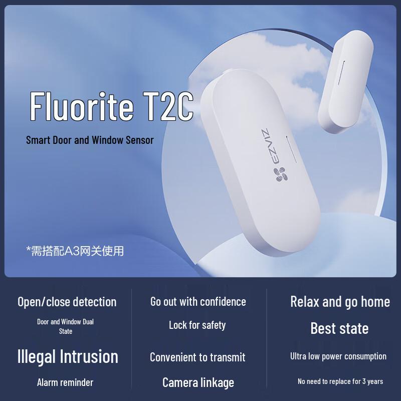 EZVIZ T2C Smart Door & Window Sensor - Need to be used with A3 gateway