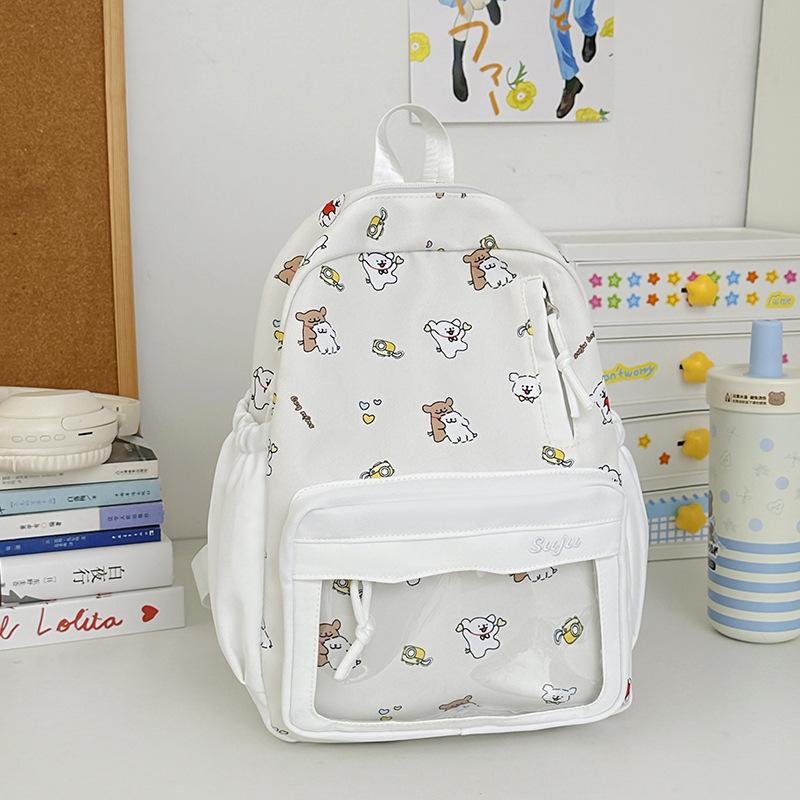 Schoolbag New Cartoon Puppy Printed Backpack Junior High School Schoolbag Ins Niche High Value Backpack