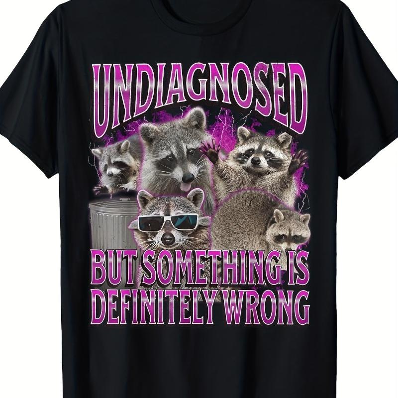 Men's Retro Raccoon Meme T-shirt Men's T-shirt Summer Casual Unisex T-shirt