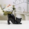1ks roztomilá pryskyřičná váza ve tvaru kočky, dekorativní figurka klasického stylu, 13,97x8,38x23,62cm stojan na květiny, pro domácí dekoraci, domácí dekorace obývacího pokoje