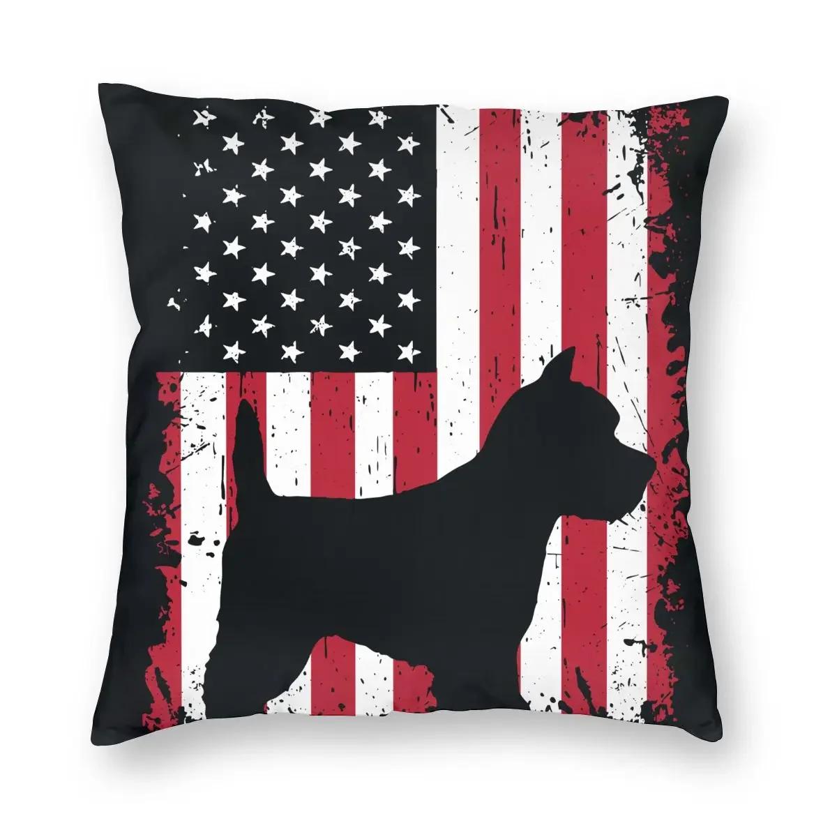 

Вести Вест Хайленд Уайт Терьер Собака Флаг США Наволочка Полиэстер Подушки для Дивана Повседневные Наволочки 66x66cm белый