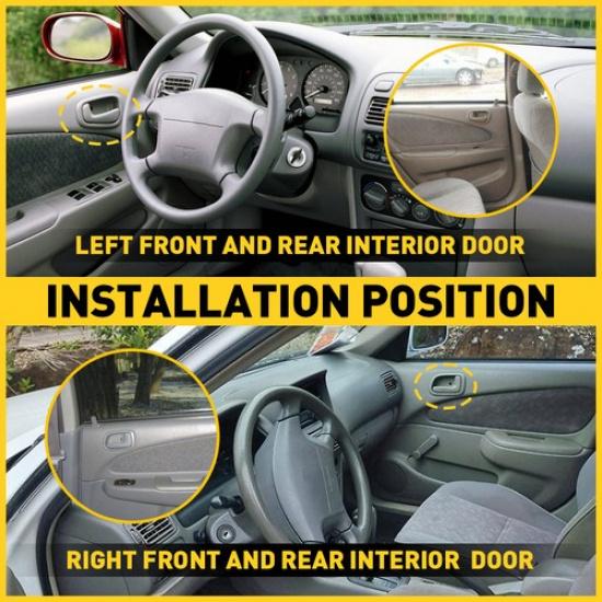 4pcs Ide Gray Left Right Door Handles Fit 1998-2002 Toyota Prizm