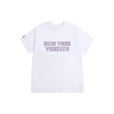 MLB T Shirts Unisex White Crew Neck Moderate Straight Fit 31TSN4131-50W