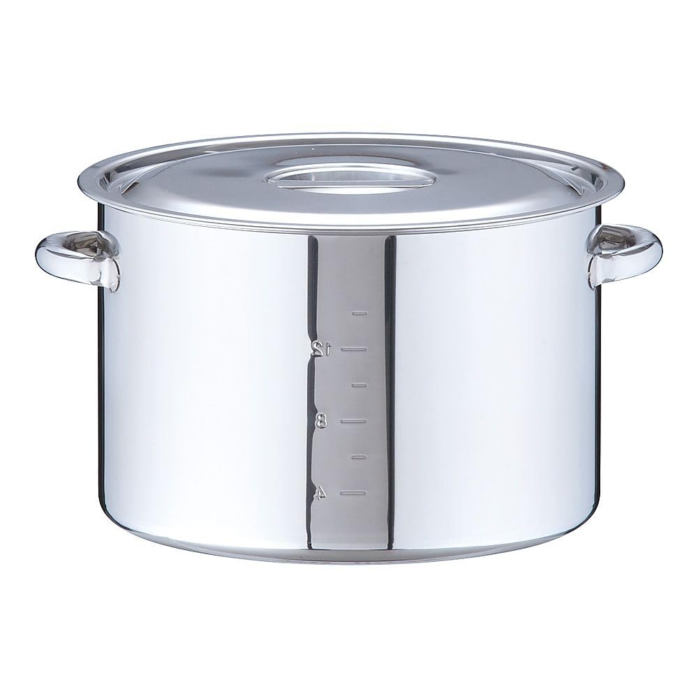 Endo Shoji Commercial Stainless Made in AHV11033 Half-Crock Pot, 33cm, Steel, Japan,
