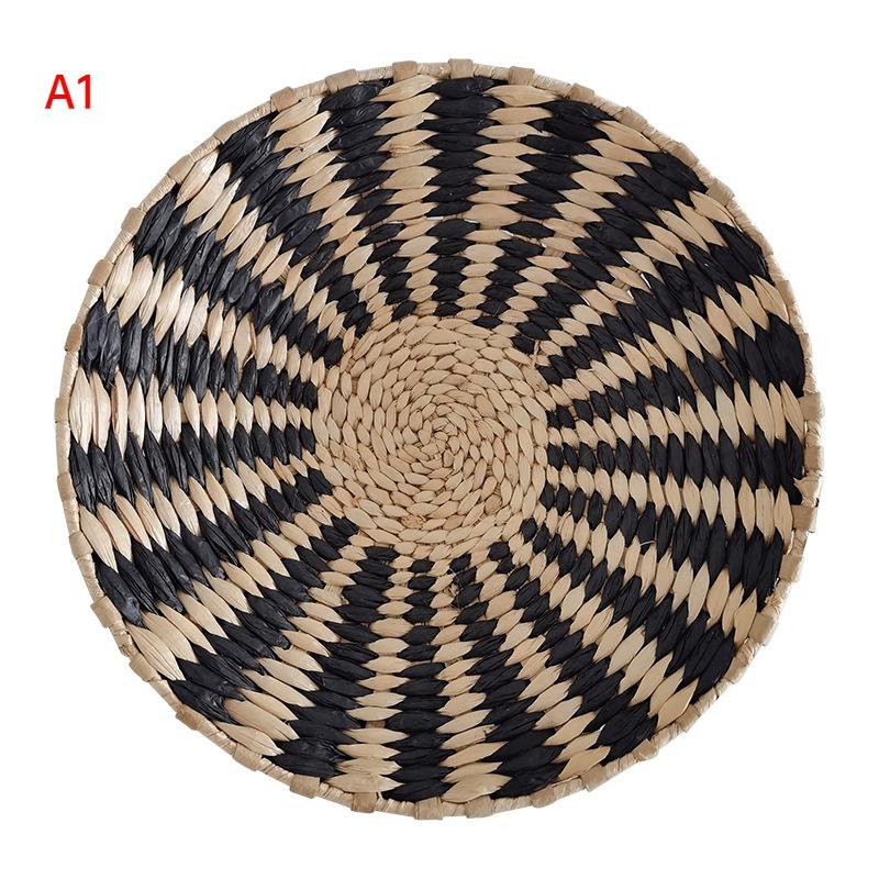 Halm Runde veggdekorasjonsanheng Kreativ retro etnisk bakgrunn Veggdekor i marokkansk stil Håndvevde oppheng Diameter 20/25/30 cm