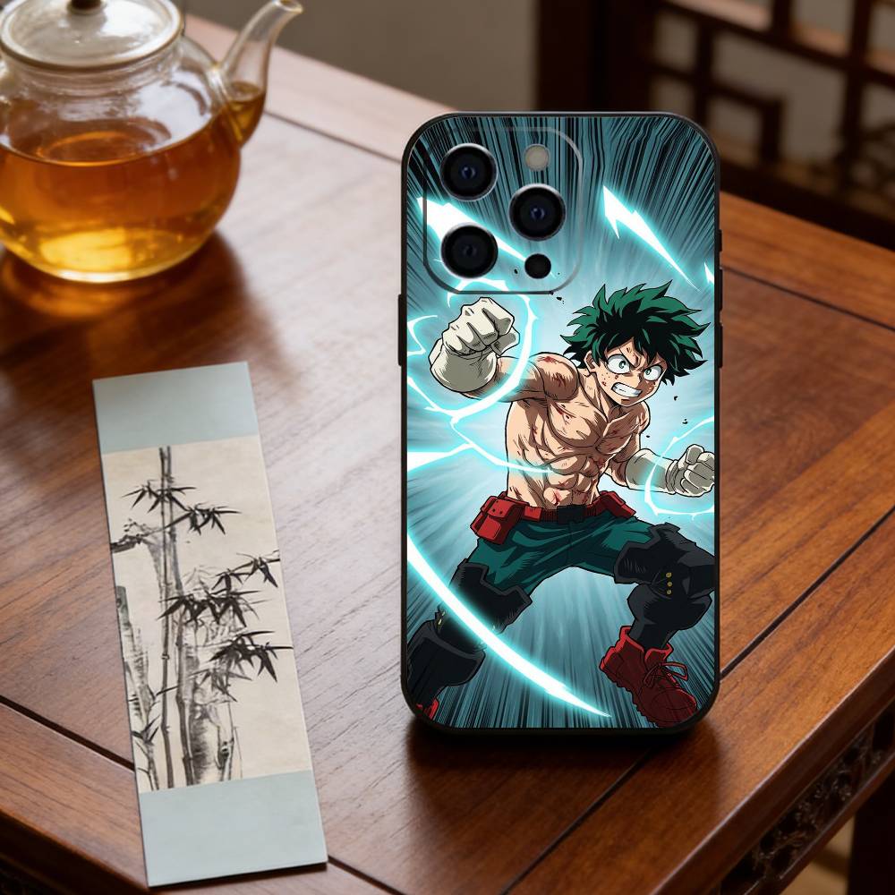 Anime M-My Hero Academia D-Deku Phone Case For iPhone 17,16,15,14,13,12,11 Plus,Pro Max,XS,Soft Silicone Black Cover