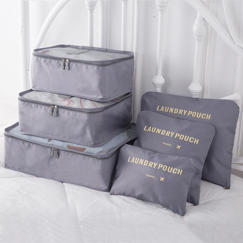 6-Piece Oxford Cloth Travel Storage Set: Includes Shoe Bag, Underwear Organizer, and More.