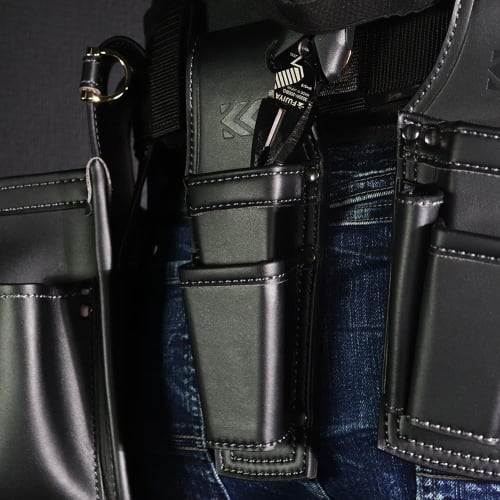 Fujiya 2-Tier Holder, Black and Gold, Light PU Leather Series, AH-62BG