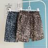 Sommer-Strandshorts für Herren in Übergröße, elastische Taille, Leopardenmuster, lässige Shorts für den Sommer
