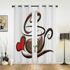 Coffee Illustration Window Curtains For Living Room Luxury Bedroom Decor Drapes Kitchen Window Treatments Curtains