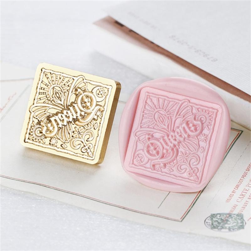 Wax Seal Stamp-Words Phrases Sealing Wax Stamp Flower Sealing Stamp for Envelope Wedding Invitations Card Decorations