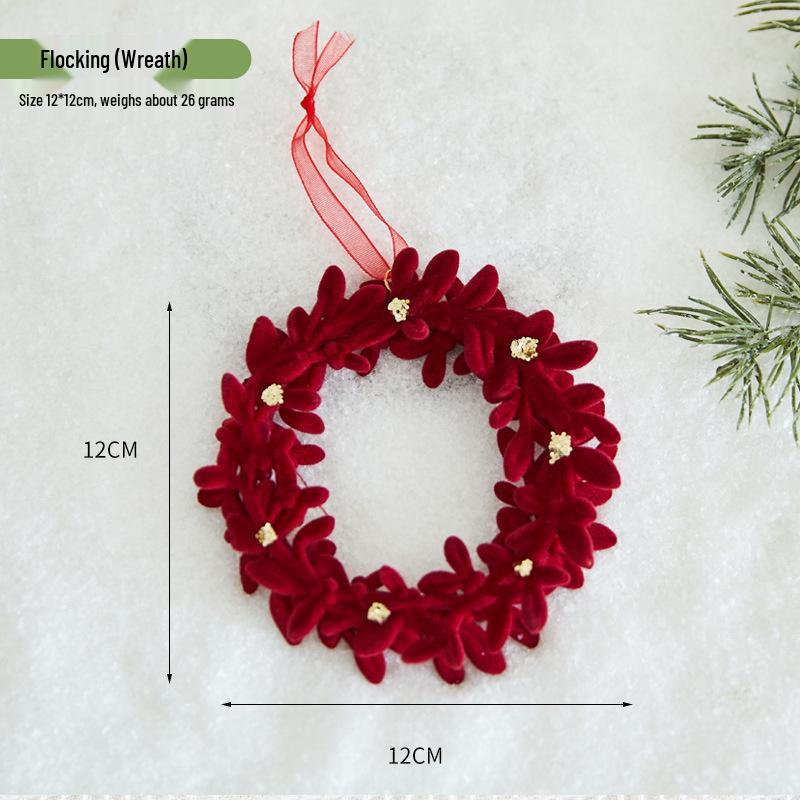 Christmas Flocking Bow Ornament - Window & Tree Decor
