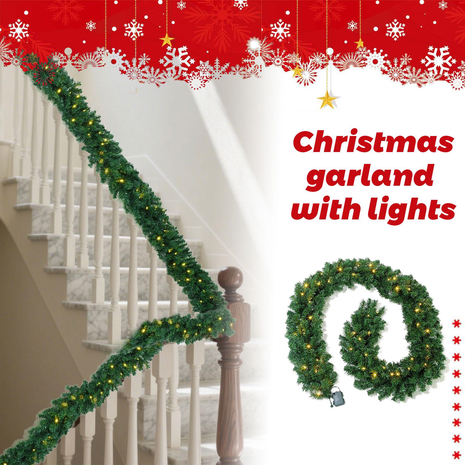 

Christmas Tree PVC Lamp Rattan Christmas Wreath Door Hanging Christmas Decorations. One Size