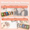 Bamboo Tea Bag Organizer Clear Sorting Tea Storage Box with 5 Compartment Portable Dust Proof Coffee Box for Home and Office