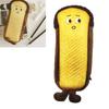 Plush Pencil Case Cute Toast Design Large Capacity Personalized Pen Pouch for Students