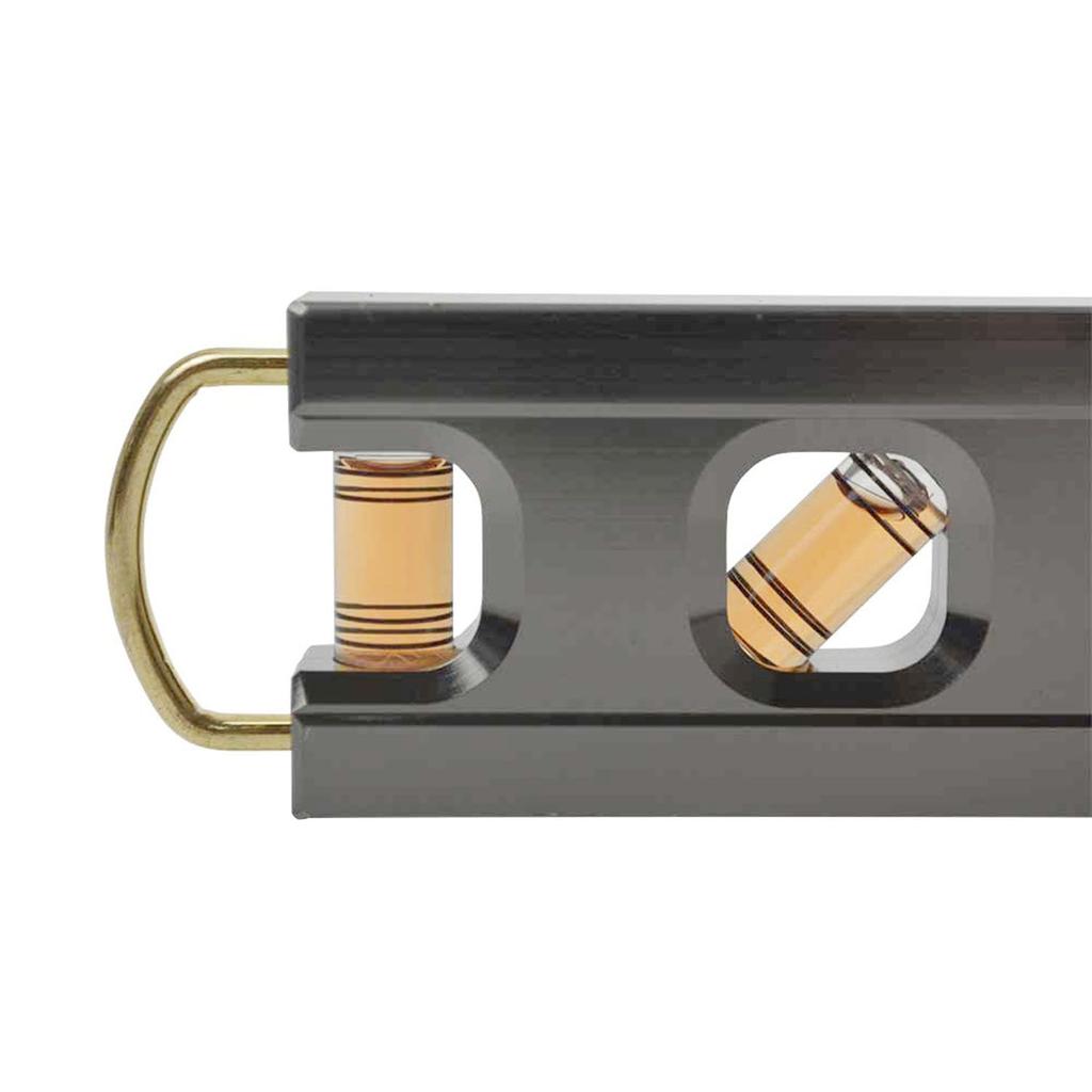 Fujiya Aluminum Black and 215mm Bubble Level, Gold, Approx. Wide, Orange, FTL-200-BG