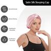 Hair Care Hat Double Layer Imitation Silk Sleep Hat Back Adjustable Buckle Turban Hat Solid Color Home Headwear