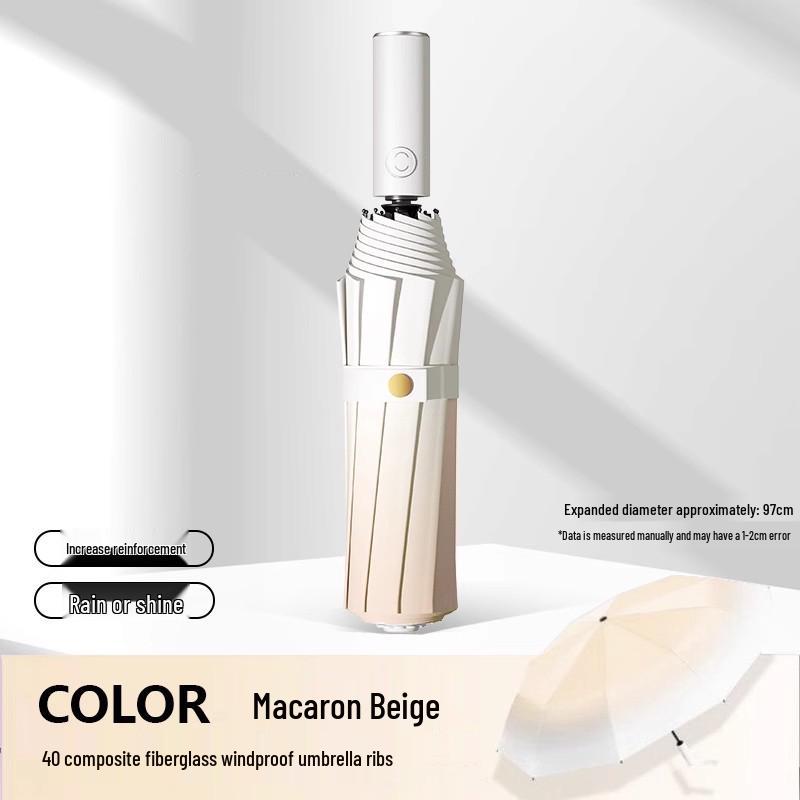 Compact Dual-Use Automatic Umbrella for Sun & UV Protection - Unisex, Large, Lightweight, Foldable