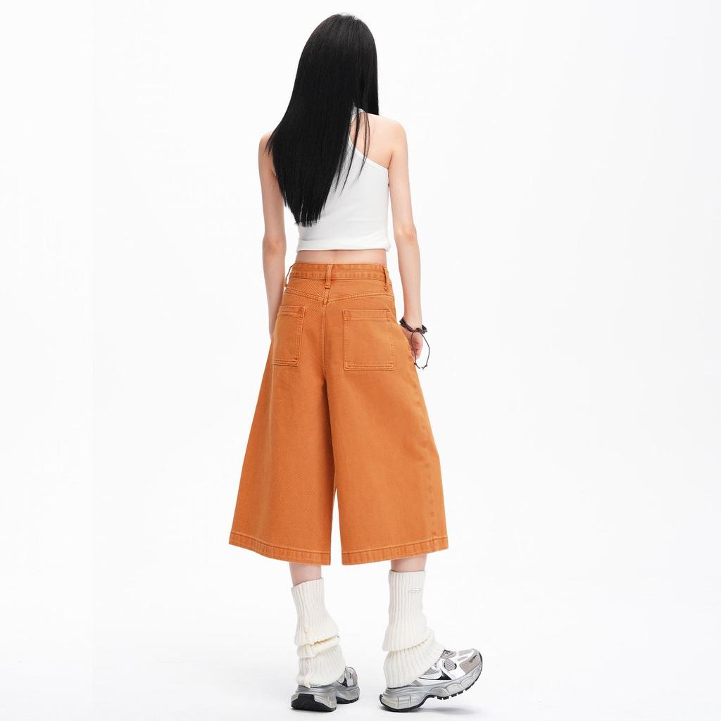 American Orange Cropped High-Waisted Wide-Leg Jeans for Women - Spring/Summer 2026 Collection