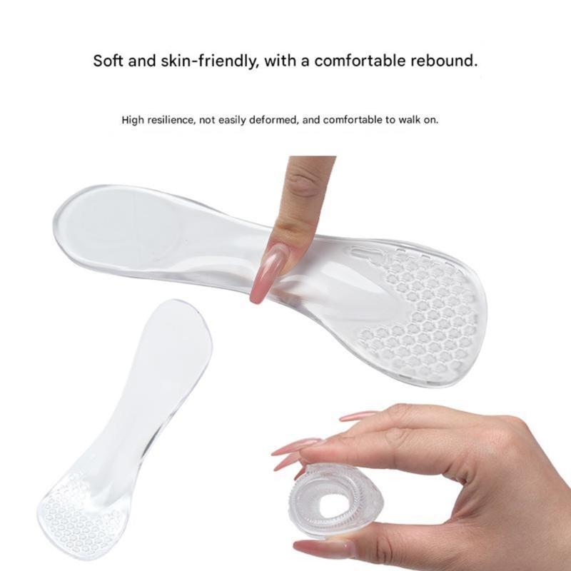 2 Paar Damen Gel-Polster-Einlegesohlen für High Heels mit Fußgewölbeunterstützung und Antirutsch-Design, 3/4 Länge, Unsichtbare Einlagen