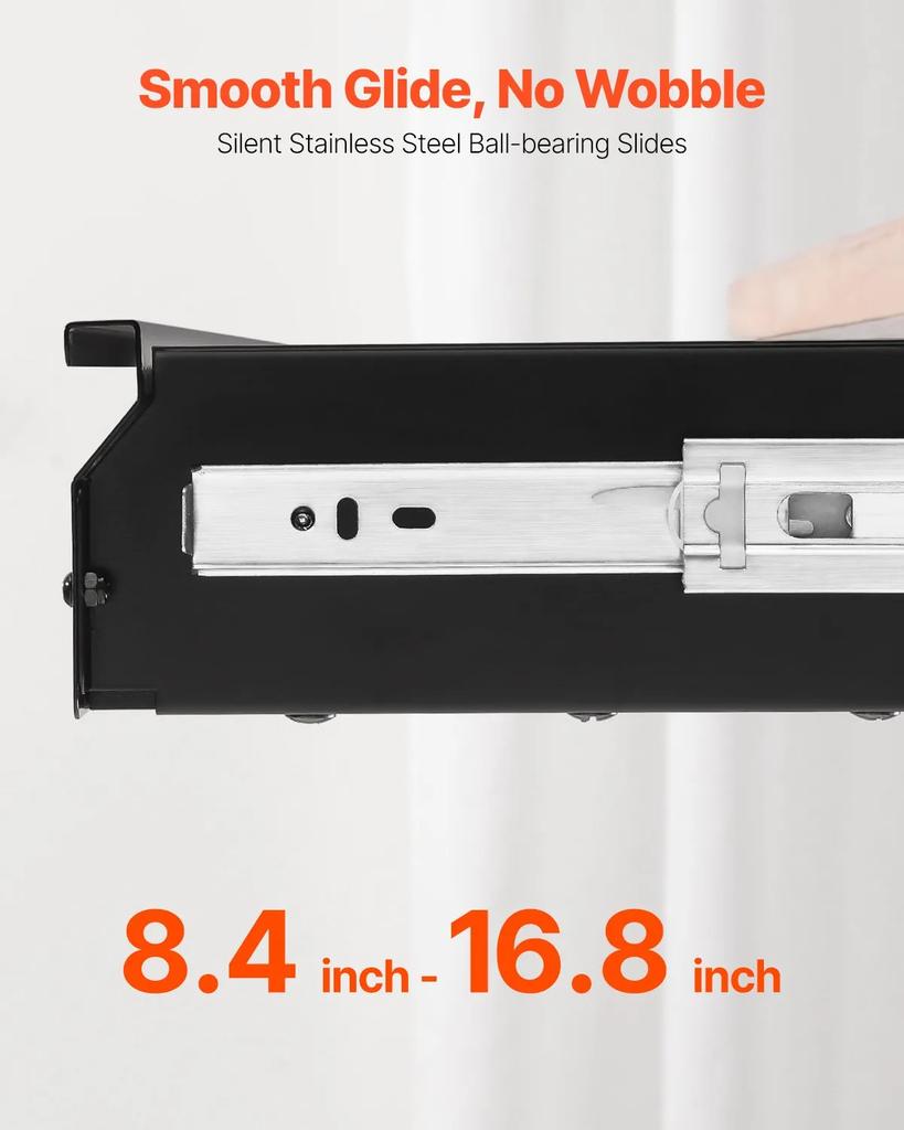 VEVOR 33" Wide Under Desk Drawer Slide Out, Under Desk Mounted Pull-out Drawer Attachment, Hidden Desktop Storage Organizer