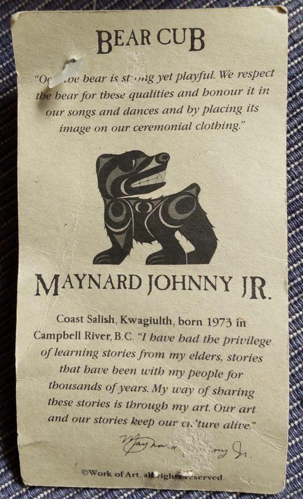 [USED] Northwest Coast Canadian Indian Bear Cub Teddy Bear