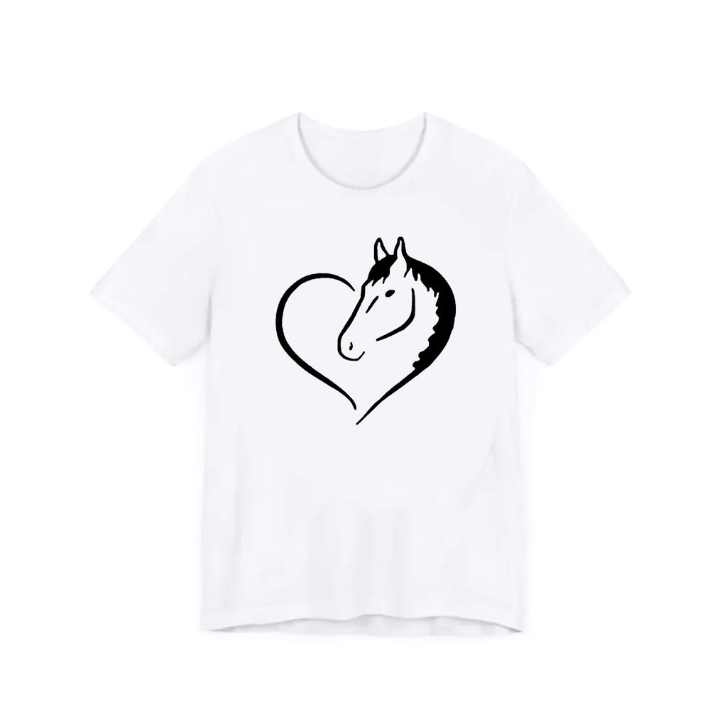Horse Shape Heart Graphic Print Women Tee Summer Short Sleeve ONeck Loose Women Trendy Breathable Harajuku Casual Aesthetic Tee