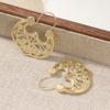 Vintage Gorgeous Carved Pattern Hollow Out Dangle Earrings Women Bohemian Ethnic Zinc Silvery Plated  Jewelry Accessories